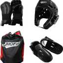 Martial Arts Karate Protective Sparring Gear Package Deal/Gift Adjustable Adult & Youth Headgear, UZJ Gloves & Kicks for MMA, Taekwondo, Boxing Training M