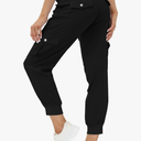 MoFiz Women Cargo Pants with Pockets Lightweight Outdoor Summer Travel Casual Hiking Pants Running Joggers Sweatpants Elastic Waist black large