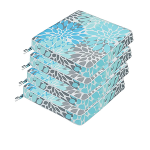 JMGBird Outdoor Chair Cushions Set of 4, Water Resistant Seat Cushions 19 x 19 Inch with Ties Outdoor Cushions for Patio Furniture