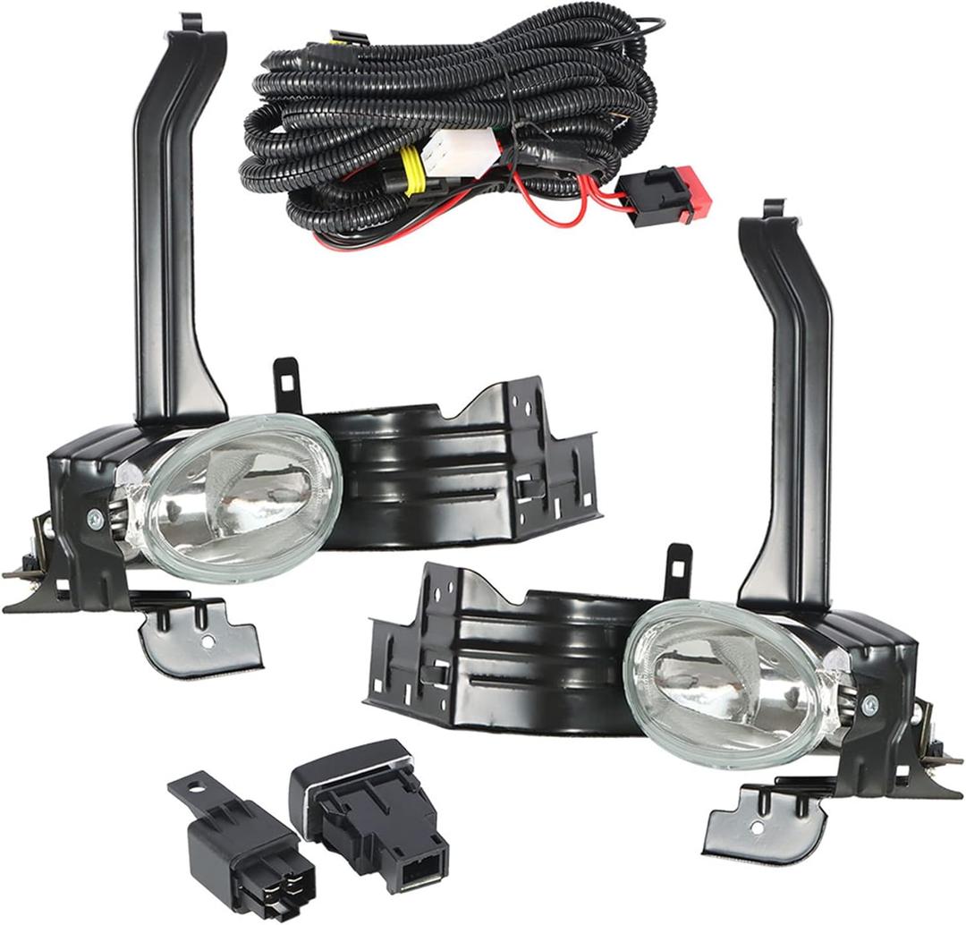 WFLNHB Left and Right Fog Lights Repalcement for Honda Accord Sedan 2008-2010 Fog Light Lamps Clear w/Wiring Kit