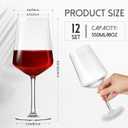 Unbreakable Acrylic Wine Glasses with Stem, 19 oz Plastic Wine Glasses Reusable Clear Goblet for Outdoor Drinking, Pool, Travel, Camping or Picnic Gift Supplies(Set of 12,Square)