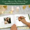 Wedding Guest Book  Guest Book Wedding Reception  Polaroid Guest Book for Wedding  Polaroid Wedding Guest Book, Green Linen with Gold Foil, 100 Acid-Free Pages