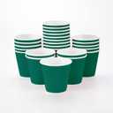 Restaurantware Ripple Wall Coffee Cups 25 Count 8 Ounce Insulated Forest Green Paper Cups, Rolled Rim Spill-Resistant Disposable Paper Non-Slip for Coffee, Beverages