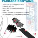 Sealegend 15 Feet Dryer Vent Cleaner Kit/Lint Remover/Upgraded Flexible Quick-Snap Brush with Drill Attachment/Fireplace Chimney Brushes for Easy to Clean/Cleaning Tool Use with or Without Power Drill