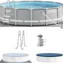 Intex 26719EH Prism Frame Premium Above Ground Swimming Pool Set: 14ft x 42in  Includes 1000 GPH Cartridge Filter Pump  SuperTough Puncture Resistant  Rust Resistant  3357 Gallon Capacity