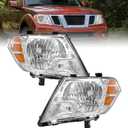Headlight Compatible with Nissan Frontier 2009-2021 Headlamp Replace 26060-ZL40B 26010-ZL40B NI2502188 NI2503188 Driver and Passenger Side (Chrome)
