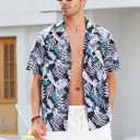 Hawaiian Shirt for Men Casual Summer Short Sleeve Beach Vacation Aloha Hawaii Button Down Shirt Holiday (M)