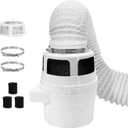 Upgraded Version - VIWINVELA 3 in 1 Indoor Dryer Vent Kit with White Dryer Vent Hose - Dryer Lint Catcher Water Filter - Dryer Lint Trap for Electric Dryer
