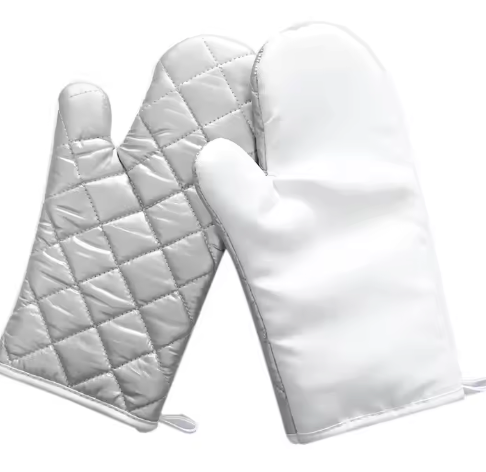 Sublimation Blank Oven Mitts Custom Print White Polyester Microwave Oven Heat Insulated Gloves, Set of 6