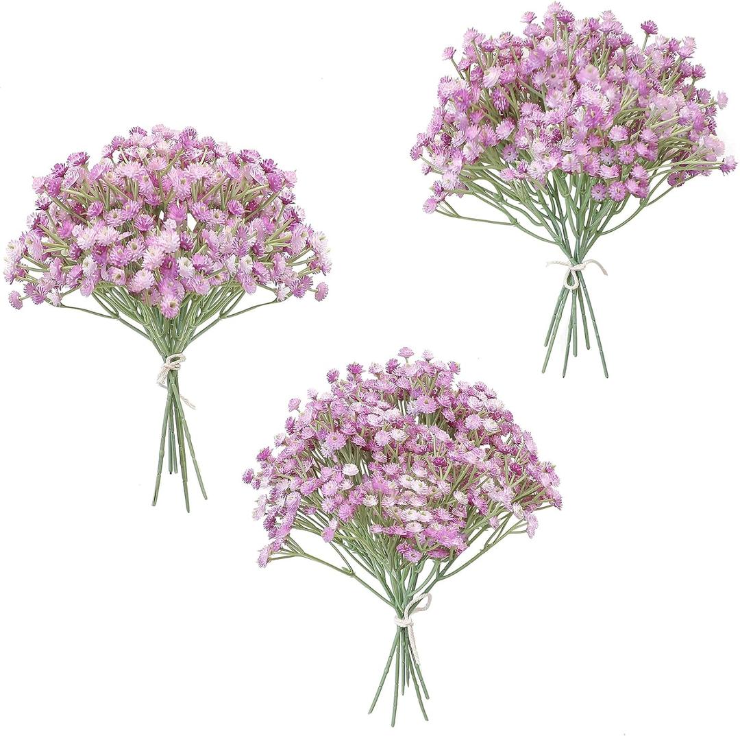 Floroom 18pcs Artificial Babys Breath Gypsophila Greenery Sprays, Real Touch Lavender Lilac Purple Fake Flowers for Wedding Bouquets Centerpieces Floral Arrangements and Decorations Floroom 18pcs Artificial Babys Breath Gypsophila Greenery Sprays, Real Touch Lavender Lilac Purple Fake Flowers for Wedding Bouquets Centerpieces Floral Arrangements and Decorations