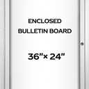 INNOVART Enclosed Bulletin Board 36”x24”, Lockable Dry Erase Noticeboard with Aluminum Frame, Outdoor Enclosed Whiteboard Weatherproof, Wall Display Case with Swing-Open Door Information Cabinet