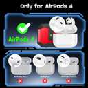 for AirPods 4 Case Cover [Safety Lock] [Magnetic One-Click Open] [Military Shockproof Armor] Double Rugged Outdoor Wireless Charging Case for AirPods 4th Generation with Keychain, Red