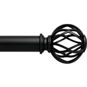 Black Curtain Rods for Windows 18 to 86 inch, 1 Inch Adjustable Curtain Rod, Heavy Duty Window Curtains Rod for Bedroom Living Room, Modern Decorative Drapery Rods Birdcage Finials