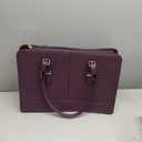 Laptop Bag for Women Leather Work Tote 15.6 Inch Laptop for Computer Bag Waterproof Business Office Professional Large Capacity Handbag Shoulder Bag Deep Purple