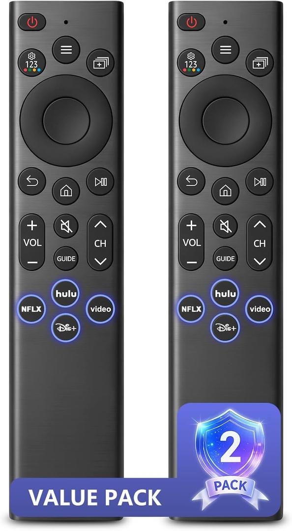 Replacement for Samsung TV Remote Control (2-Pack), Universal Remote Compatible with All Samsung 4K 8K UHD Frame Crystal Curved QLED OLED Smart TVs