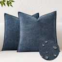 Kevin Textile Waterproof Decorative Pillow Covers Dusty Blue 18x18 Inch Pack of 2 Soft Boucle Textured Throw Pillowcases Elegant Accent Pillows for Couch Sofa Chair Bed Home Decor Indoor Outdoor