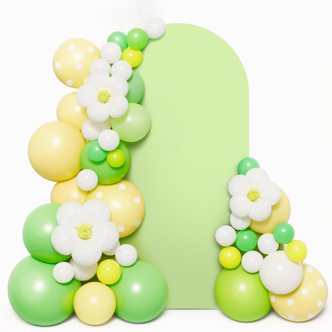 LEBENGURU Upgraded 5FT Wedding Arch Cover, Green Spandex Fitted Arch Backdrop Cover, Round Top Chiara Stand Covers for Birthday Party Baby Shower Banquet Balloon Dcor