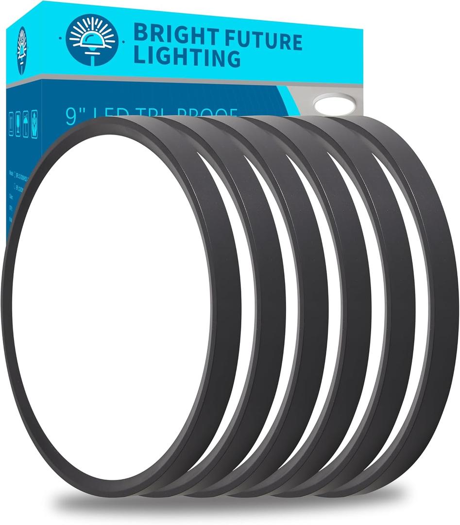 6pack 9 Inch Flush Mount Ceiling Light, 18w Led Ceiling Light, 3000k/4000k/6000k Selectable 1860lm Ceiling Light, Super Slim Led Light Fixture For Bedroom Kitchen Living Dining Room Office (Black)