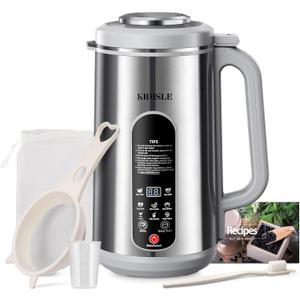 8 in 1 Nut Milk Maker, 42oz Homemade Almond, Oat, Coconut, Plant Based Milks and Non Dairy Beverages, Stainless Steel Automatic Soy Milk Machine with Delay Start/Keep Warm/Boil Water, Silver