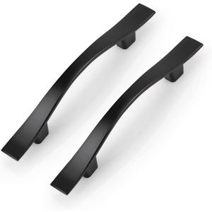 KNOBWELL 30 Pack 3 in Black Drawer Handles, Vintage Cabinet Door Pulls Kitchen Cupboard Handles Matte Black, 3 Inch Hole Center