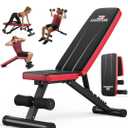 NICEPEOPLE Adjustable Weight Bench for Home Gym, 660LBS Capacity Workout Bench with 8 Backrests for Chest Shoulders Arms, Compact and Foldable Strength Bench for Small Space Apartment Room