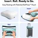 Cushion Lab Travel Deep Sleep Pillow Compact Memory Foam Neck Pillow for Sleeping, Portable Pillow for Hotels, Camping, Side & Back Sleepers, On-The-Go Wellness Green