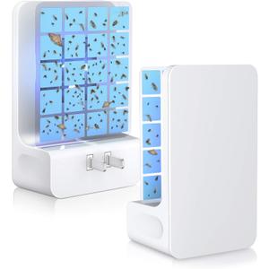 Innovative Double-Sided Flying Insect Trap for House Indoor, Plug-in Light Bug Catcher Killer for Flies, Fruit Fly, Gnats, Mosquito, Moths, Best Home Sticky Traps for Indoors Pest Control