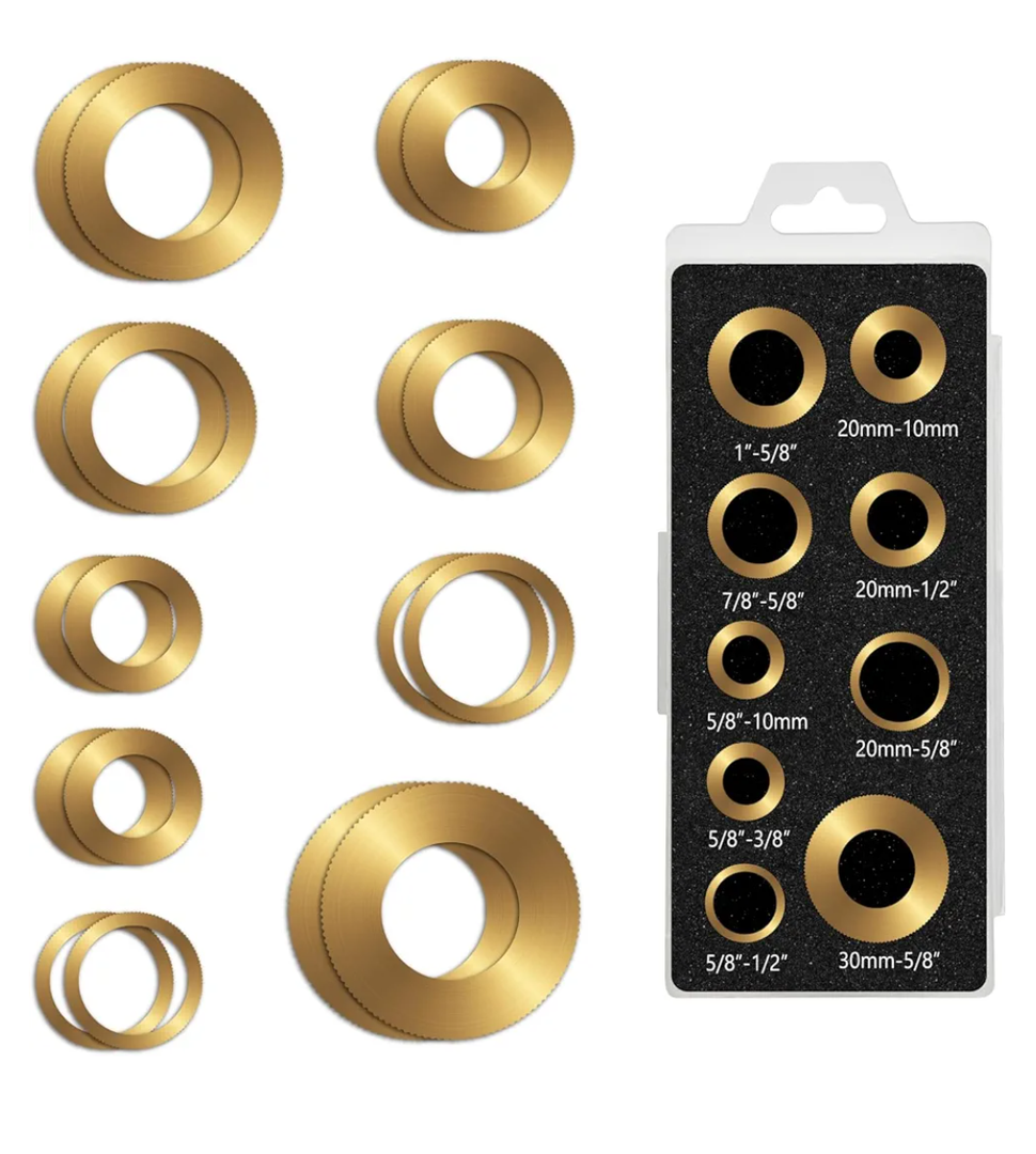 ANGELSWORD Saw Blade Bushing Set, Arbor Adapter Kit, Arbor Spacer Combination, Reduction Ring Combo, 9 General Sizes for Circular Saw Blade, Diamond Blade on Circular Saw, Angle Grinder, 18 Pack