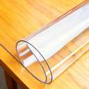 Clear Desk Mat 38 x 72 Inch, 1.5mm Thick Clear Table Protector, Protector for Dining Room Table, Waterproof Vinyl Tablecloth Pad Mat for Kitchen, Dresser, Writing Desk