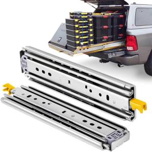 with Lock Heavy Duty Drawer Slides 12 14 16 18 20 22 24 26 28 30 32 34 36 40 44 48 52 56 60 Inch 500 Lbs Side Mount Full Extension Ball Bearing Rails Rail Tool Box Runner-W:76mm, 14 Inch