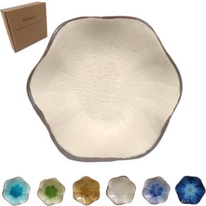 Coffee Spoon Rest for Coffee Bar Accessories, Small Spoon Rest for Coffee Station, Flower Ceramic Tea Spoon Holder for Teaspoon Rest for Tea Spoon, 1 PC (Cracks Deco, Cream White)