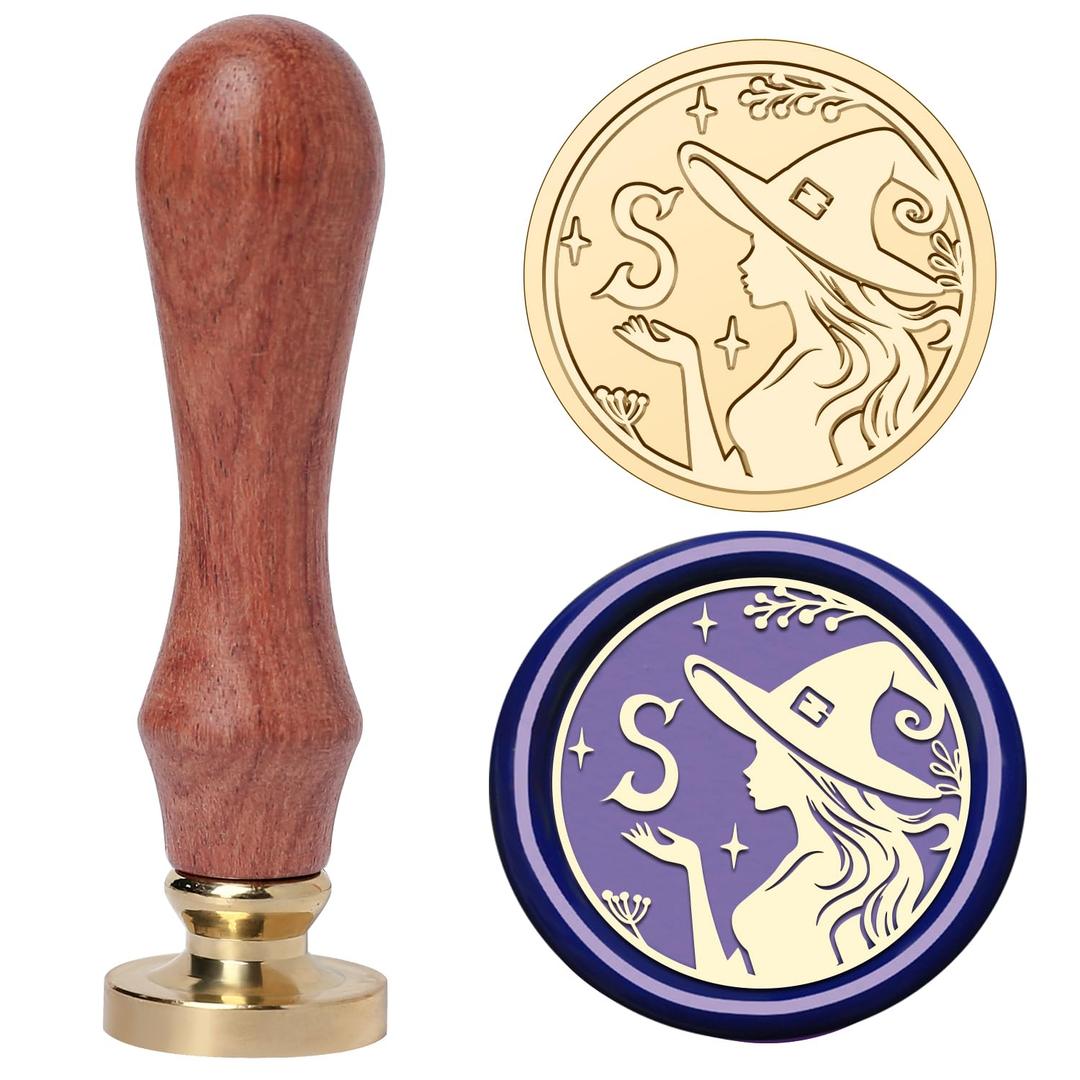 2 x YOLAKIS Alphabet S Wax Seal Stamp Magical Girl Style Initial Letter S Wax Stamp Brass Head Ideal for Decorating Christmas Cards Envelopes Gift Wraps Wedding Invitations(Magic S)