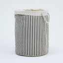 Large Storage Laundry Hamper Basket 62L with Handles for Dirty Clothes Toy Organizer Bins, Waterproof, Collapsible Laundry Hamper, Classic Stripes Pattern, Grey Color,1-Pack, Bathroom, Dorm