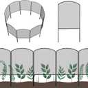 OUSHENG Mesh Decorative Garden Fence Fencing, 24in (H) x 10ft (L) Dog Barrier Outdoor for Yard, Rustproof Metal Wire Panels Border Blockers for Small Animal Rabbit, Black Arched