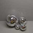 4 pack Large Disco Ball Silver Hanging Disco Balls Reflective Mirror Ball Ornament for Party Holiday Wedding Dance and Music Festivals Decor Club Stage Props (12 Inch, 8 Inch, 6 Inch, 4 Inch)