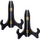 Tatuo 2 Packs Wooden Plate Stands for Display, Plate Holder Display Stand, Picture Frame Stand Easels, Tabletop Art Holder, Book Dish Decorative