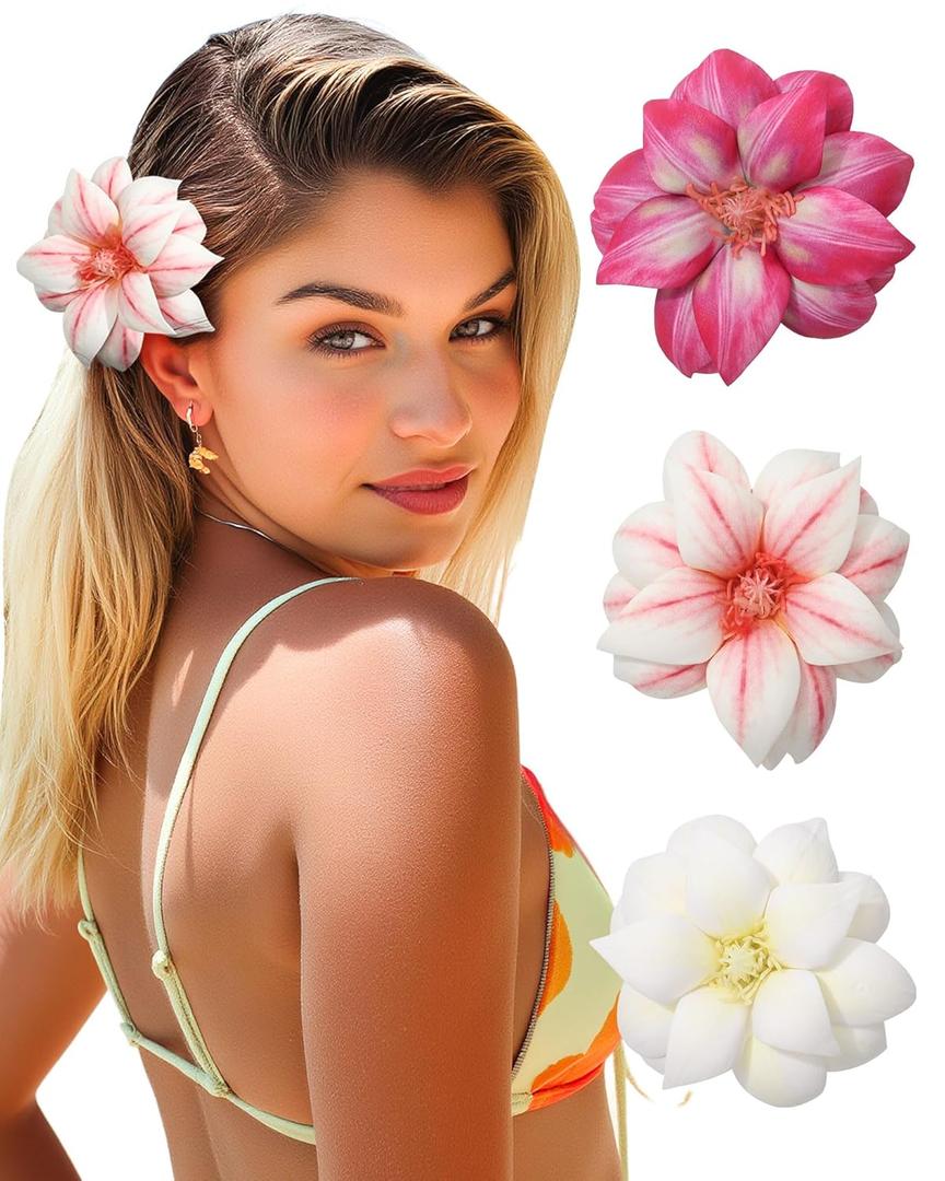 Molans 3PCS Floral Hair Clips for Women - Spring Summer Flower Bobby Pins with Non-Slip Grip, Cute Bridal Hair Accessories for Girl