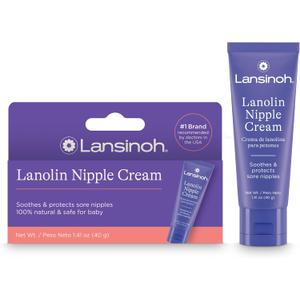 2 x Lansinoh Lanolin Nipple Cream Safe for Breastfeeding Baby, 100% Natural Nipple Butter, Breastfeeding Essentials for Postpartum Moms, 1.41 Ounces