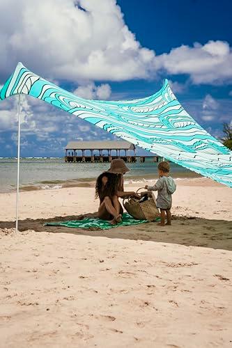Neso Tents Grande Beach Tent, 7ft Tall, 9 x 9ft, Reinforced Corners and Cooler Pocket(Swells)