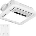 4-in-1 Bathroom Exhaust Fan with Dual-Mode Heater and LED Light, 110 CFM Quiet Ceiling Vent Fan, 1300W Heating Power, 1.0 Sone Ultra Silent Bath Fan with Light, Ventilation, and Remote Control, Medium