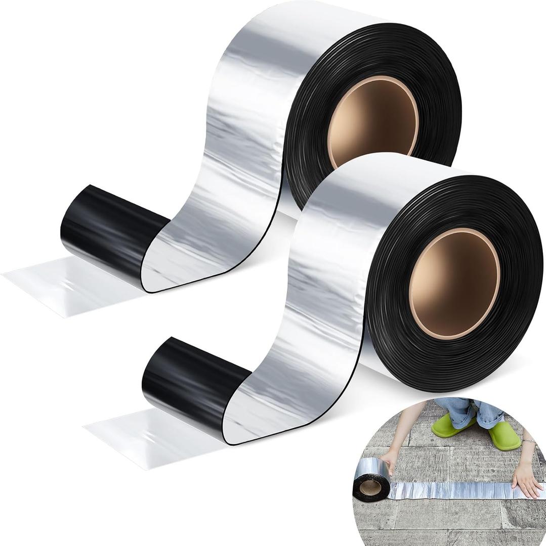 Frienda 2 Rolls Flashing Tape Waterproof Patch Seal Tape 32 Feet Self Adhesive Asphalt Repair for Window Roof Doors Panels Gutter Repair Outdoor(4" X 32')