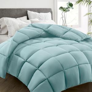 HYLEORY All Season Queen Size Bed Comforter - Cooling Down Alternative Quilted Duvet Insert with Corner Tabs - Winter Warm - Machine Washable - Turquoise