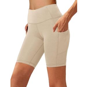 Aoliks Biker Shorts Women with Pockets - 8" High Waisted Tummy Control Running Workout Spandex Gym Volleyball Yoga Shorts M