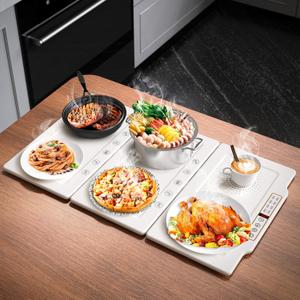 TOPRATED Large Splicing Electric Warming Tray (25x15 inch), Metal Foldable and Portable Heating Warmers Food Warming Mat for Kitchen,Parties, Buffet, Restaurant, Family dinner,Countertop (3 boards)