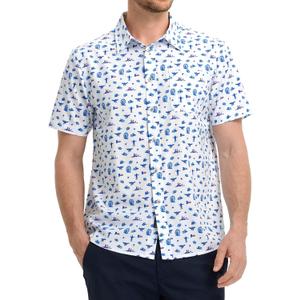 M MAELREG Mens Hawaiian Shirts Short Sleeve Button Down Tropical Beach Floral Solid Print Summer Vacation Mens Casual Shirts (3X-Large, Dreamy Starry Sky)