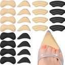 12 Pairs Shoe Filler Shoe Inserts for Women Too Big Self-Adhesive Heel Grips Liner Cushions to Fix Shoes Too Big for Men Prevent Heel Pain Blisters (Skin Color, Black)