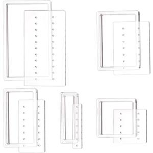 BENECREAT 5 Sets 5 Sizes Earring Card Drill Guides, Acrylic Earring Card Punch Tool for Earring Jewelry Display Cards Making, Hole: 2mm