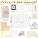 Wedding Guest Book Letters to The Bride Scrapbook Wedding Memory Book Bridal DIY Blank Paper Scrapbook Photo Album Guest Sign with Pearl Stickers (8.5 x 7 Inch,Classic,Silver)