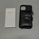 LAMEEKU Compatible with iPhone 12 Pro Max Case Wallet, Leather Card Holder Case with Adjustable Crossbody Strap, Zipper Coin Purse Wallet Case Designed for iPhone 12 Pro Max 6.7' Black 