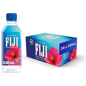 FIJI Natural Artesian Bottled Water 330mL / 11.15 Fl Ounce (Pack of 24) - 100% Natural Electrolytes - NEW, Best Before: 30 Jun 2027